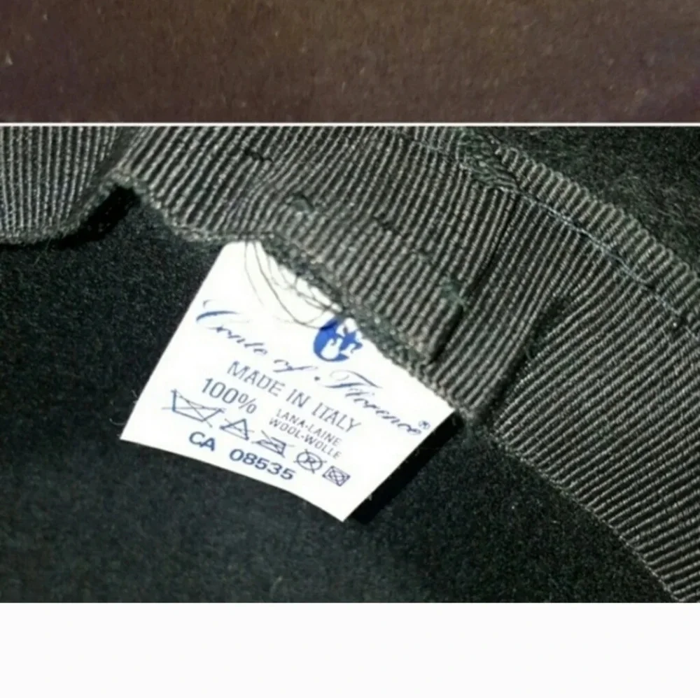 Conte of Florence Vintage Black Felted Belted hat - Picture 8 of 8